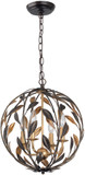 Crystorama 504-EB-GA Broche English Bronze / Antique Gold Drop Ceiling Light Fixture