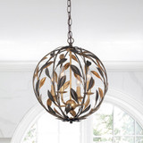 Crystorama 504-EB-GA Broche English Bronze / Antique Gold Drop Ceiling Light Fixture
