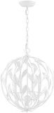 Crystorama 504-MT Broche Matte White 16" Pendant Light