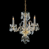 Crystorama 5044-PB-CL-MWP Traditional Crystal 16 Inch Diameter Polished Brass Mini Candle Chandelier Lamp