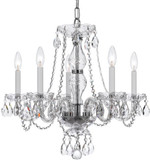 Crystorama 5085-CH-CL-SAQ Traditional Crystal Polished Chrome Mini Chandelier Lighting