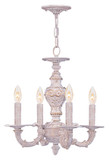 Crystorama 5124-AW Sutton 13 Inch Diameter Antique White Finish Mini Chandelier Lamp - 4 Candles