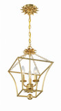 Crystorama 516-GA Broche Contemporary Antique Gold 16" Foyer Light Fixture