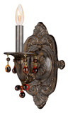 Crystorama 5201-VB-AMBER Sutton Venetian Bronze Finish 12 Inch Tall Candle Wall Light Fixture - Amber Crystal