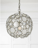 Crystorama 527-SA Palla Contemporary 13 Inch Diameter Antique Silver Hanging Lamp