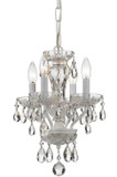 Crystorama 5534-WW-CL-I Traditional Crystal Wet White Mini Hanging Chandelier