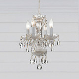 Crystorama 5534-WW-CL-I Traditional Crystal Wet White Mini Hanging Chandelier