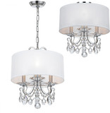 Crystorama 6623-CH-CL-MWP Othello Polished Chrome Drum Ceiling Light Pendant