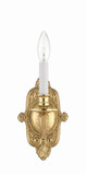 Crystorama 641-PB Arlington Antique Polished Brass Finish 12 Inch Tall Candle Sconce
