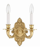 Crystorama 642-PB Arlington Traditional 2 Candle 10 Inch Wide Polished Brass Sconce Light
