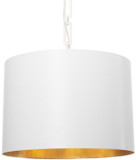Crystorama 8686-MT-GA Alston Matte White / Antique Gold Drum Hanging Pendant Lighting