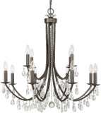Crystorama 8829-VZ-CL-MWP Bridgehampton Vibrant Bronze 32" Hanging Chandelier