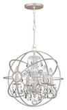 Crystorama 9025-OS-CL-MWP Solaris Small Olde Silver Clear Crystal Ball Cage Drop Lighting