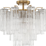 Crystorama ADD-300-AG-CL_CEILING Addis Contemporary Aged Brass Overhead Lighting Fixture