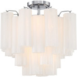 Crystorama ADD-300-CH-WH_CEILING Addis Contemporary Polished Chrome Flush Mount Light Fixture