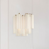 Crystorama ADD-303-AG-WH Addis Contemporary Aged Brass Wall Light Sconce