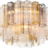 Crystorama ADD-321-AG-AU Addis Modern Aged Brass Ceiling Light Fixture