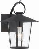 Crystorama AND-9201-CL-MK Andover Matte Black 9" Outdoor Wall Sconce Lighting