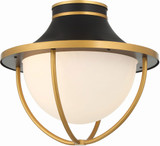 Crystorama ATL-700-MK-TG Atlas Matte Black / Textured Gold Outdoor Flush Mount Light Fixture