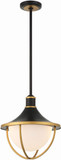 Crystorama ATL-705-MK-TG Atlas Matte Black / Textured Gold Outdoor Hanging Light Fixture