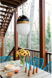 Crystorama CAP-8507-MK-TG Capsule Modern Matte Black + Textured Gold Exterior Hanging Light Fixture