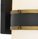 Crystorama CAP-8504-MK-TG Capsule Contemporary Matte Black + Textured Gold Outdoor Lamp Sconce