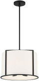 Crystorama CAR-9204-BK Carlyn Black Drum Pendant Lamp