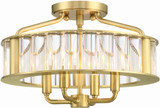 Crystorama FAR-6000-AG Farris Aged Brass Round/Oval Ceiling Light Fixture