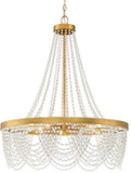 Crystorama FIO-A9104-GA-WH Fiona Antique Gold Ceiling Chandelier