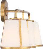 Crystorama FUL-913-GA Fulton Antique Gold 3-Light Vanity Light Fixture