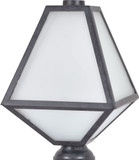 Crystorama GLA-9707-OP-BC Glacier Black Charcoal Outdoor 8" Post Lighting