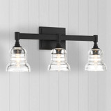 Crystorama GRG-1043-MK Gregory Modern Matte Black 3-Light Bathroom Sconce Lighting