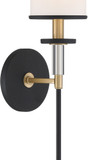 Crystorama HAT-471-BF-VG Hatfield Modern Black Forged and Vibrant Gold Wall Sconce