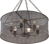 Crystorama JAS-A5016-FB Jasmine Modern Forged Bronze Hanging Lamp