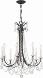 Crystorama KAR-90908-MK-CL-MWP Karrington Crystal Matte Black Chandelier Light