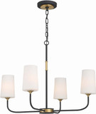 Crystorama NIL-70014-BF-MG Niles Contemporary Black Forged and Modern Gold 29" Chandelier Lighting
