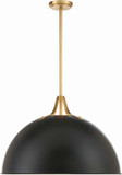 Crystorama SOT-18017-MK-GA Soto Matte Black and Antique Gold 24" Pendant Lamp
