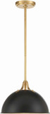 Crystorama SOT-18013-MK-GA Soto Matte Black and Antique Gold 12" Hanging Pendant Light