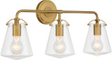 Crystorama VSS-7013-LG Voss Contemporary Luxe Gold 3-Light Vanity Light Fixture