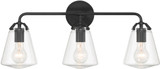 Crystorama VSS-7013-MK Voss Contemporary Matte Black 3-Light Bath Lighting Fixture