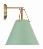 Crystorama XAV-B8311-VG-GR Xavier Vibrant Gold / Green Wall Lighting