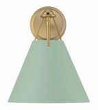 Crystorama XAV-B8311-VG-GR Xavier Vibrant Gold / Green Wall Lighting
