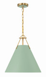 Crystorama XAV-B8305-VG-GR Xavier Vibrant Gold / Green Pendant Lighting