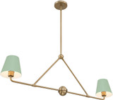 Crystorama XAV-B9302-VG-GR Xavier Vibrant Gold / Green Kitchen Island Lighting
