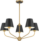 Crystorama XAV-B9315-VG-MK Xavier Modern Vibrant Gold / Matte Black Chandelier Light