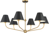 Crystorama XAV-B9316-VG-MK Xavier Modern Vibrant Gold / Matte Black Chandelier Light