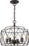 Crystorama ZUC-A9030-EB-GA Zucca Modern English Bronze and Antique Gold Hanging Lamp