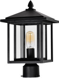 CWI Lighting 0417PT9-1-101 Crawford Contemporary Black Exterior Post Lighting Fixture