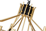 CWI Lighting 1017P32-12-129-A Corna Modern Matte Black & Satin Gold Chandelier Light