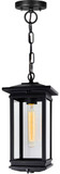 CWI Lighting 0422P7-1-101 Oakwood Black Outdoor Mini Drop Ceiling Light Fixture